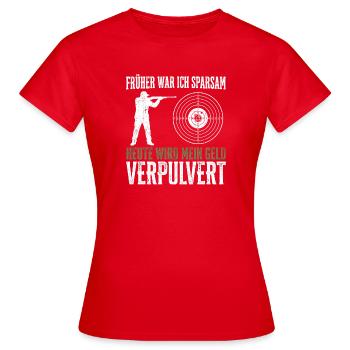 Autrefois économique, maintenant gaspillé - T-shirt Femme - rouge - Devant - AI Model Female 172 dark (172cm)
