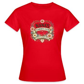 Nanas Gartenclub Blütenkranz - Frauen T-Shirt - Rot - Vorne - AI Model Female 172 dark (172cm)