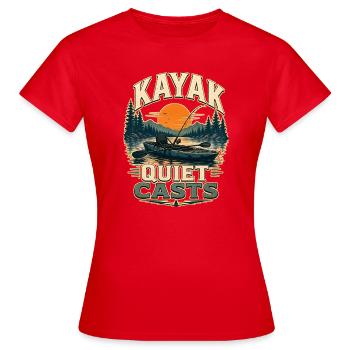 KAYAK QUIET CASTS Fishing - Women's T-Shirt - red - Front - AI Model Female 172 dark (172cm)