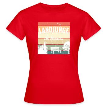 Landjunge im Herzen – Mein Zuhause - Frauen T-Shirt - Rot - Vorne - AI Model Female 172 dark (172cm)