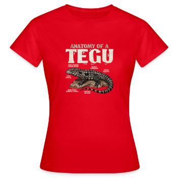 Die Anatomie eines Tegus - Frauen T-Shirt - Rot - Vorne - AI Model Female 172 dark (172cm)