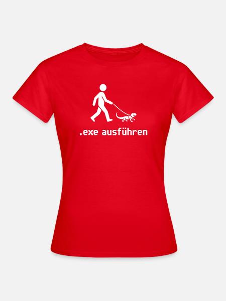 Admin Exe Ausführen - Frauen T-Shirt - Rot