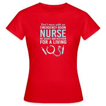 Notfall Krankenschwester Ambulanz - Frauen T-Shirt - Rot - Vorne - AI Model Female 172 dark (172cm)