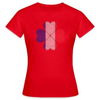 Dreifarbige Flaggenspiralen - Frauen T-Shirt - Rot - Vorne - AI Model Female 172 dark (172cm)