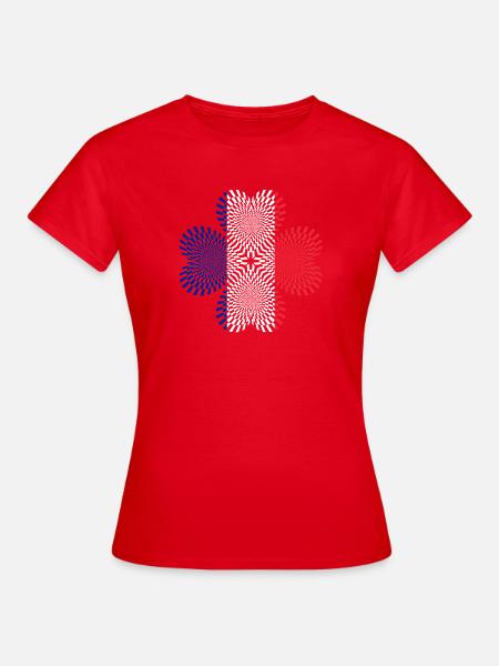 Dreifarbige Flaggenspiralen - Frauen T-Shirt - Rot