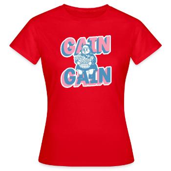 Gain Gain Gym-Mädchen Cartoon - Frauen T-Shirt - Rot - Vorne - AI Model Female 172 dark (172cm)