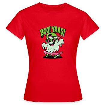 Skateboard Sprite BOO YAAS - Frauen T-Shirt - Rot - Vorne - AI Model Female 172 dark (172cm)
