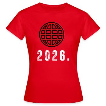 Red Globe 2026 Gridlines - Frauen T-Shirt - Rot - Vorne - AI Model Female 172 dark (172cm)