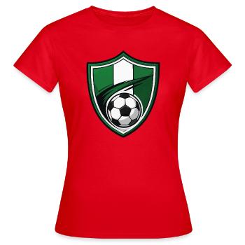fussball-shield - Frauen T-Shirt - Rot - Vorne - AI Model Female 172 dark (172cm)