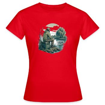 Hooked on Silence – Angelleben - Frauen T-Shirt - Rot - Vorne - AI Model Female 172 dark (172cm)
