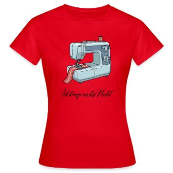 Nähmaschine - ich hänge an der Nadel - Frauen T-Shirt - Rot - Vorne - AI Model Female 172 dark (172cm)