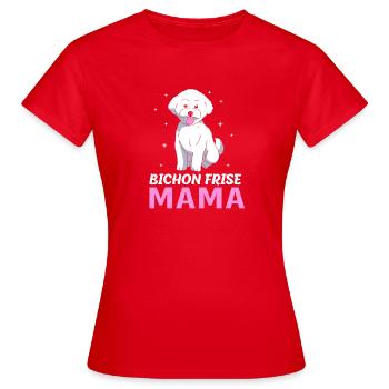 Bichon Frise - Frauen T-Shirt - Rot - Vorne - AI Model Female 172 dark (172cm)