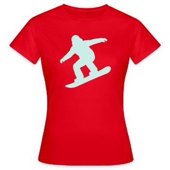 Mint Silhouette Snowboarder - Frauen T-Shirt - Rot - Vorne - AI Model Female 172 dark (172cm)