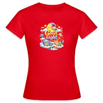 Modèle de T-shirt Sleepy Moon Good Night Kids - T-shirt Femme - rouge - Devant - AI Model Female 172 dark (172cm)