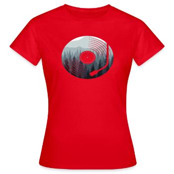 Disque vinyle Nature Forest - T-shirt Femme - rouge - Devant - AI Model Female 172 dark (172cm)