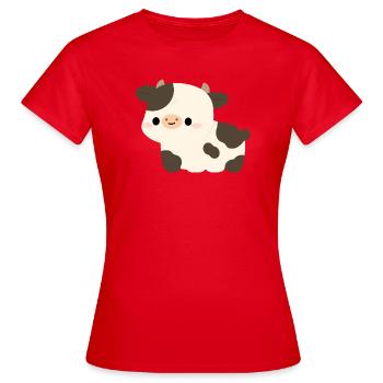 Holstein-Kuh - Frauen T-Shirt - Rot - Vorne - AI Model Female 172 dark (172cm)