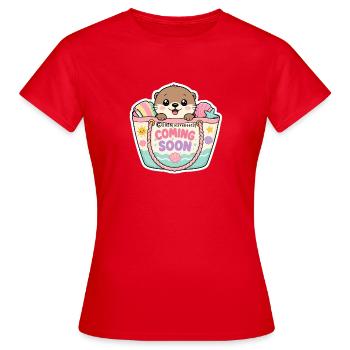 Bald Sommer Baby Otter Beach Tote Aufkleber - Frauen T-Shirt - Rot - Vorne - AI Model Female 172 dark (172cm)