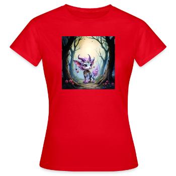 Créature de la forêt lilas avec des cornes - T-shirt Femme - rouge - Devant - AI Model Female 172 dark (172cm)