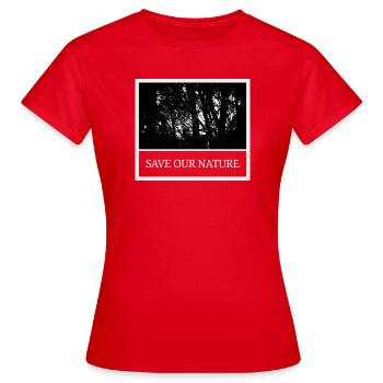 Save Our Nature Forest Silhouette - Women's T-Shirt - red - Front - AI Model Female 172 dark (172cm)