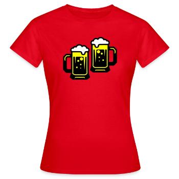 Icône de la bière qui encourage - T-shirt Femme - rouge - Devant - AI Model Female 172 dark (172cm)