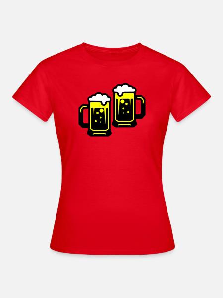 Bier Prost Symbol - Frauen T-Shirt - Rot