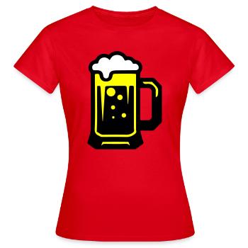 Beer beer glass icon - Women's T-Shirt - red - Front - AI Model Female 172 dark (172cm)