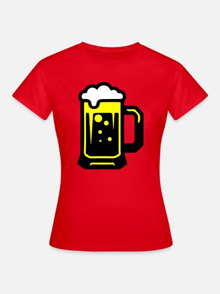 Bier Bierglas Symbol - Frauen T-Shirt - Rot