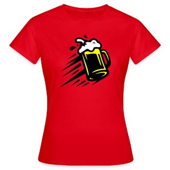 Icône de chope de bière - T-shirt Femme - rouge - Devant - AI Model Female 172 dark (172cm)