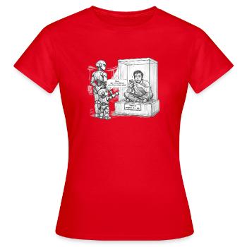 Mensch nach KI Revolution - Frauen T-Shirt - Rot - Vorne - AI Model Female 172 dark (172cm)