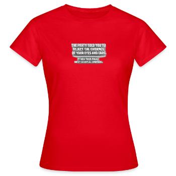 Eyes and Ears Rebel-Poster - Frauen T-Shirt - Rot - Vorne - AI Model Female 172 dark (172cm)