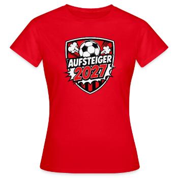 aufsteiger-2027- - Frauen T-Shirt - Rot - Vorne - AI Model Female 172 dark (172cm)