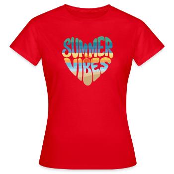 Ambiance estivale - T-shirt Femme - rouge - Devant - AI Model Female 172 dark (172cm)
