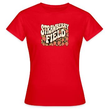 Retro 60s strawberry field - Women's T-Shirt - red - Front - AI Model Female 172 dark (172cm)