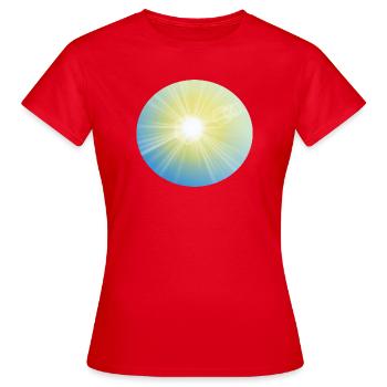 Sunrays in a Circle - Women's T-Shirt - red - Front - AI Model Female 172 dark (172cm)