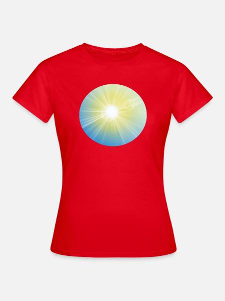 Sonnenstrahlen im Kreis - Frauen T-Shirt - Rot