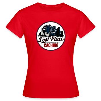 Lost Place Caching - Women's T-Shirt - red - Front - AI Model Female 172 dark (172cm)