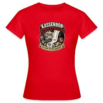Kassenbon Schocktherapie - Inflation sichtbar - Frauen T-Shirt - Rot - Vorne - AI Model Female 172 dark (172cm)