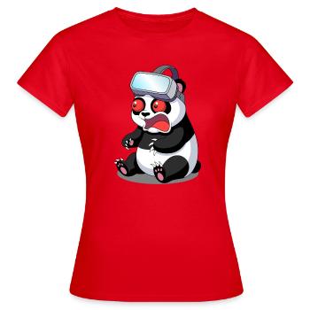 Pandabär - Frauen T-Shirt - Rot - Vorne - AI Model Female 172 dark (172cm)