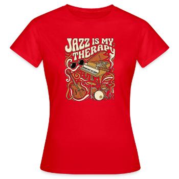 Jazz Therapy Rétro Vintage - T-shirt Femme - rouge - Devant - AI Model Female 172 dark (172cm)