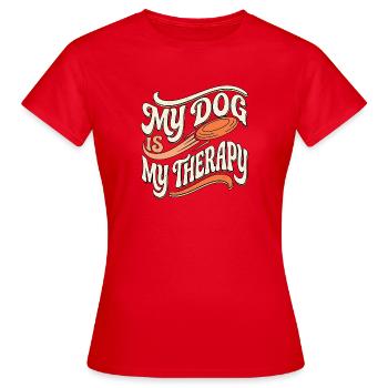 Dog Therapy Frisbee - Frauen T-Shirt - Rot - Vorne - AI Model Female 172 dark (172cm)
