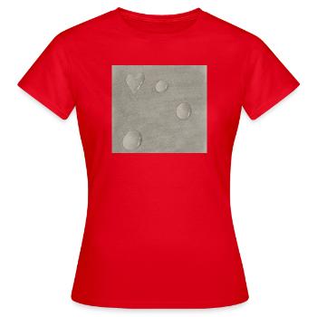 Realistische 3D Wassertropfen - Frauen T-Shirt - Rot - Vorne - AI Model Female 172 dark (172cm)