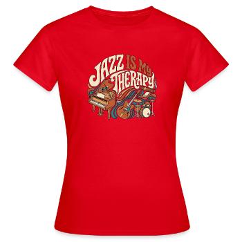 Thérapie vintage rétro jazz - T-shirt Femme - rouge - Devant - AI Model Female 172 dark (172cm)