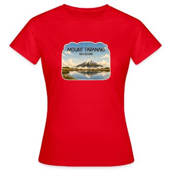 Mount Taranaki, New Zealand - Women's T-Shirt - red - Front - AI Model Female 172 dark (172cm)