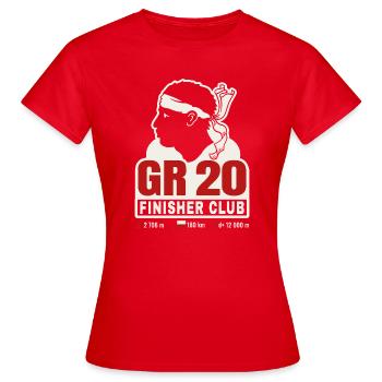 GR20 Finisher Corsica hiking gift hiker - Women's T-Shirt - red - Front - AI Model Female 172 dark (172cm)
