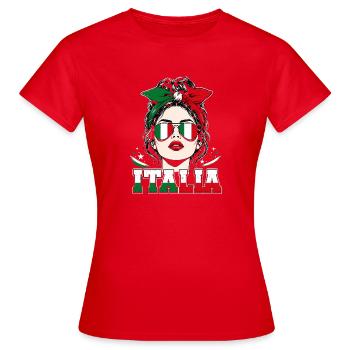 Italia Frau Sonnenbrille Flaggen Fan Design - Frauen T-Shirt - Rot - Vorne - AI Model Female 172 dark (172cm)