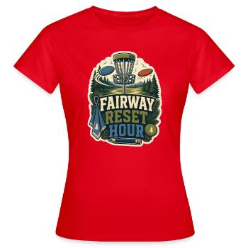 FAIRWAY RESET HOUR - Women's T-Shirt - red - Front - AI Model Female 172 dark (172cm)