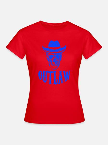 Outlaw Schädel mit Cowboyhut - Frauen T-Shirt - Rot