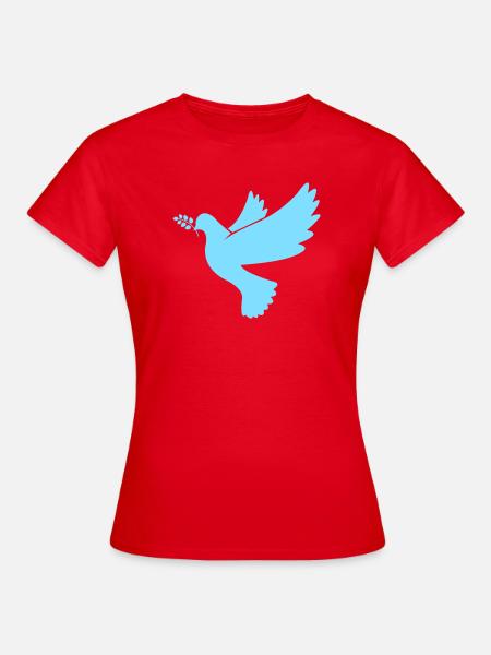 Friedenstaube in Hellblau - Frauen T-Shirt - Rot