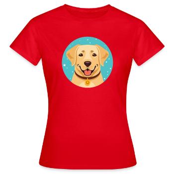 Labrador (Comic-Porträt) - Frauen T-Shirt - Rot - Vorne - AI Model Female 172 dark (172cm)