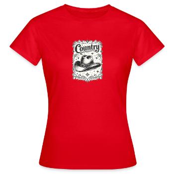 Vintage Country Cowboy Hat Western Ornament - Women's T-Shirt - red - Front - AI Model Female 172 dark (172cm)